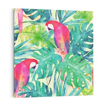 Obraz na płótnie 70x70 - Egzotyczna Przygoda - tropikalne, liście