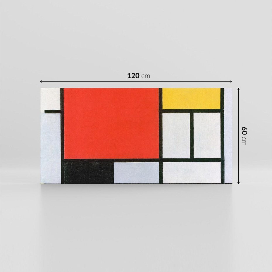 Obraz na płótnie 120x60 - "Composition with Red, Yellow, Blue, and Black" (1921), Piet Mondrian - Reprodukcja - reprodukcja, obraz na płótnie