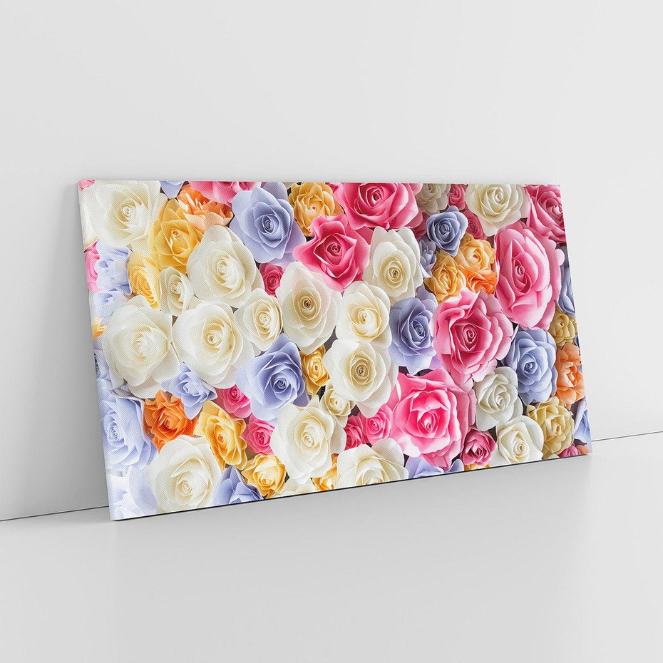 Obraz na płótnie 120x60 - Elegancja w kwiatach - kwiaty, róże