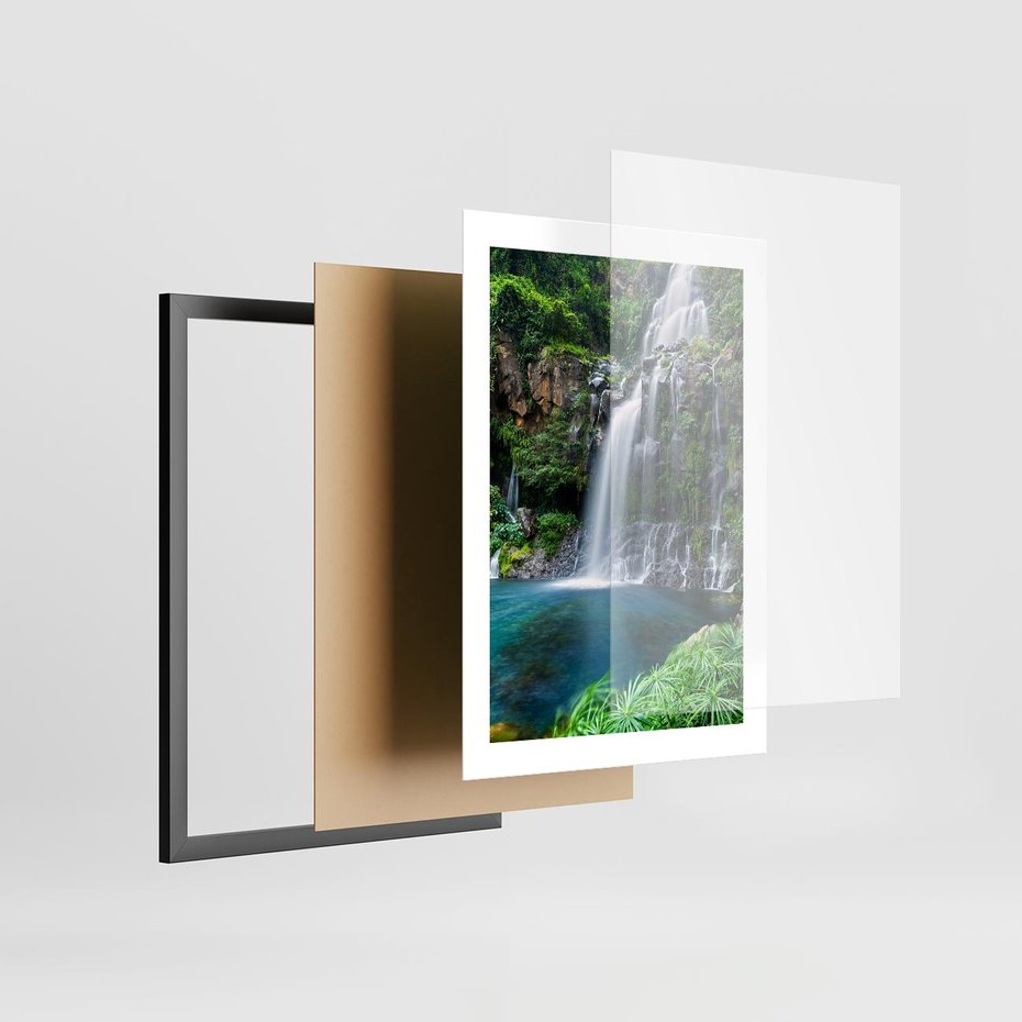 Plakat w ramie 30x40 - Tropikalny Wodospad - wodospad, tropikalny - rama czarna