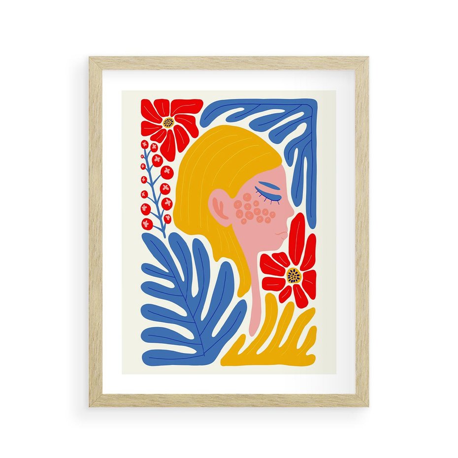 Plakat w ramie 40x50 - Kolorowe Rytmy - kobieca sztuka, abstrakcja - rama drewno