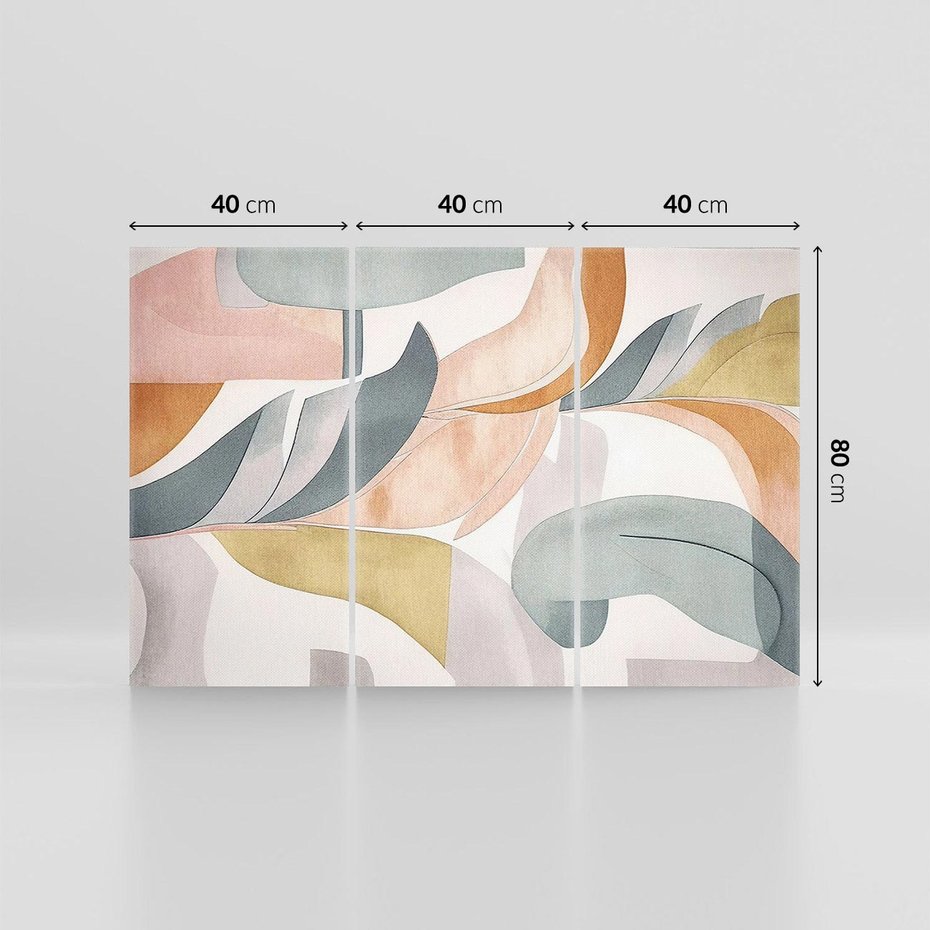 Obraz na płótnie 120x80 - Beżowe Akwarele - pastelowe akwarele, kształty