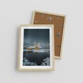 Plakat w ramie 30x40 - Minimalizm i Urok Natury - skandynawskie, domki - rama drewno