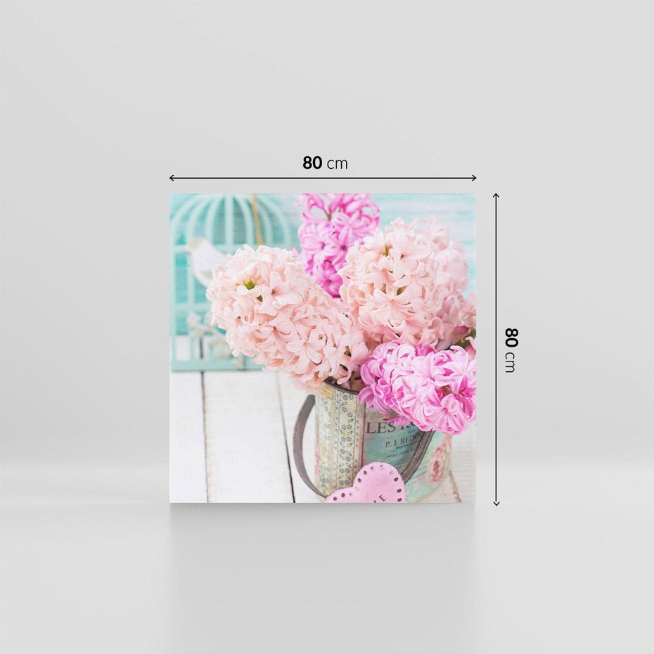 Obraz na płótnie 80x80 - Kwiatowa harmonia hiacyntów - kwiaty, hiacynty