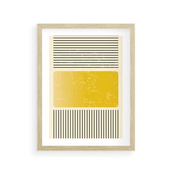 Plakat w ramie 50x70 - Geometryczna Harmonia - geometria, nowoczesny plakat - rama drewno