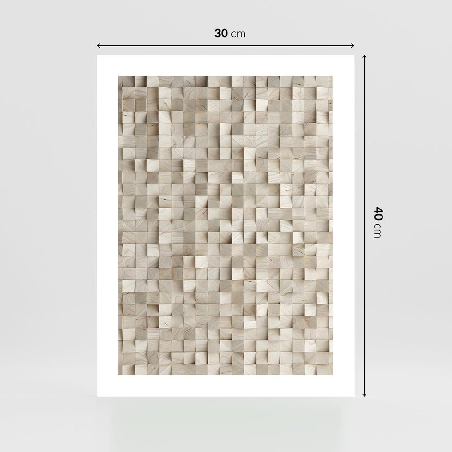 Plakat bez ramy 30x40 - Geometryczne 3D: Abstrakcyjna Harmonia - geometryczne, 3D