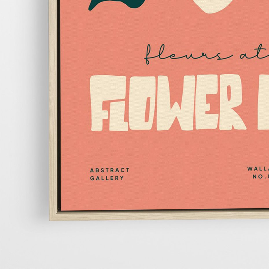 Obraz w ramie 50x70 - Szkicowane Kolorowe Uczucia - kwiatowa kompozycja, minimalizm - rama drewno