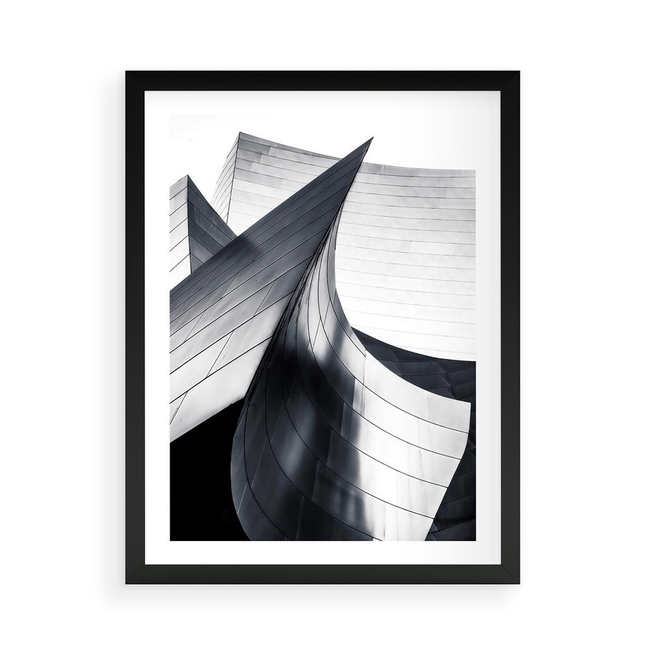 Plakat w ramie 50x70 - Miasto Współczesności - architektura, nowoczesne budynki - rama czarna