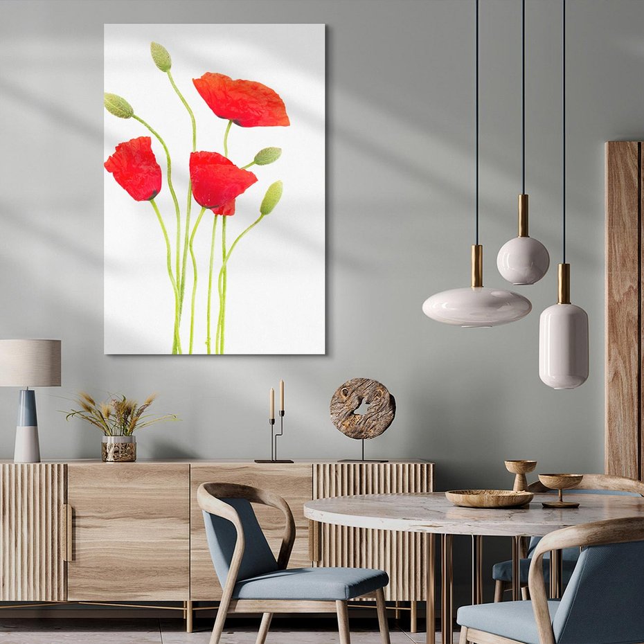 Obraz na płótnie 50x70 - Pola maków w pełnym kolorze - maki, kwiaty