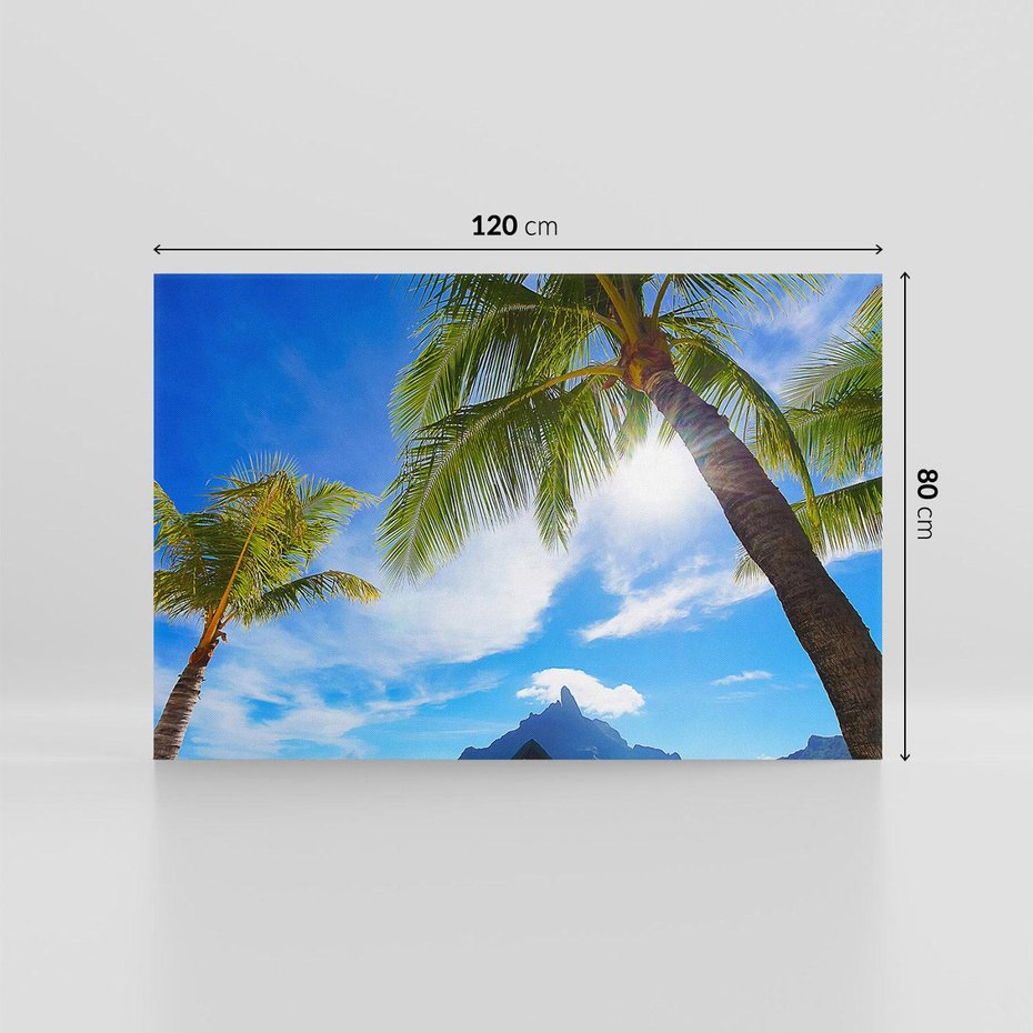 Obraz na płótnie 120x80 - Tropikalne palmy nad oceanem - palmy, ocean