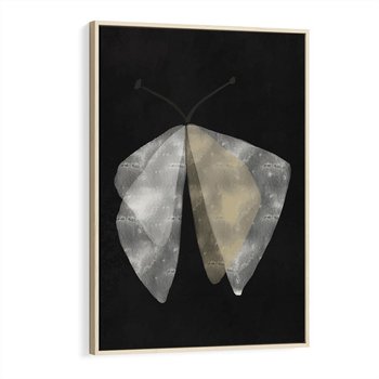 Obraz w ramie 80x120 - Obce Powidoki - abstrakcyjna ćma, mroczna atmosfera - rama drewno