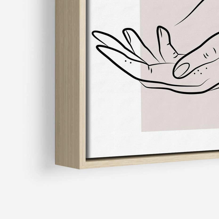 Obraz w ramie 80x80 - Wibracje Nieprzewidywalnych Form - bogo plakat, dłonie - rama drewno