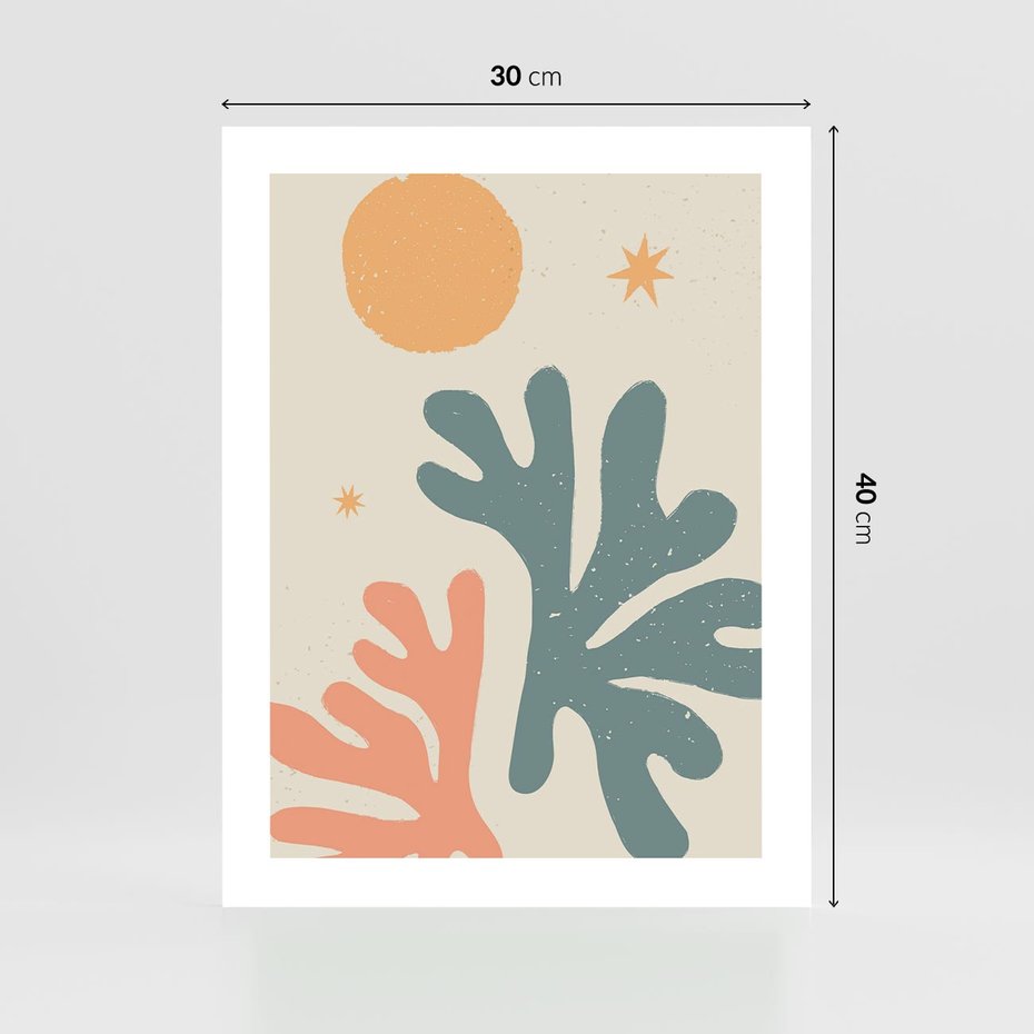 Plakat bez ramy 30x40 - Inspirująca Równowaga - boho formy, kształty