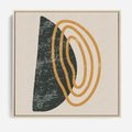 Obraz w ramie 50x50 - Nowoczesne Dialogi Materii - nowoczesny plakat, abstrakcyjne kształty - rama drewno