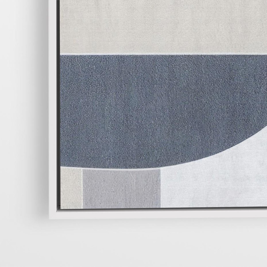 Obraz w ramie 80x80 - Odbicie wschodzącego jutra - graficzne kształty, geometria - rama biała