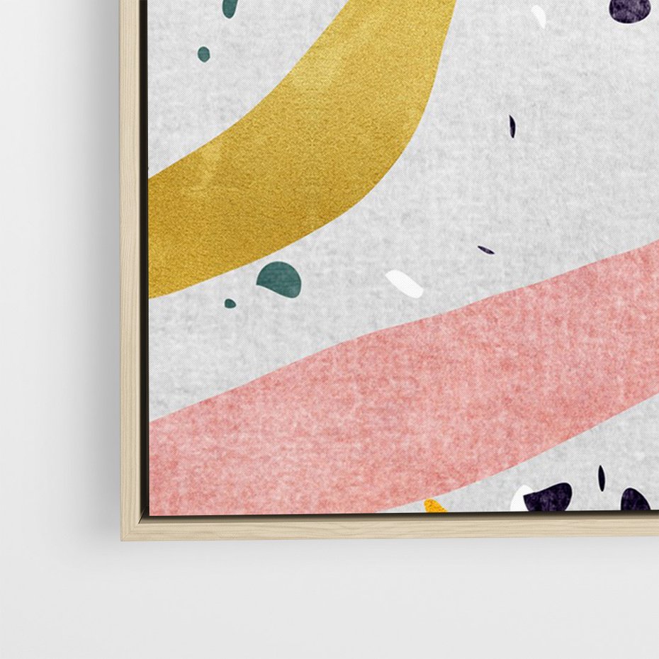 Obraz w ramie 50x70 - Eklektyczny Mix - kolaż, pastelowe abstrakcyjne plamy - rama drewno