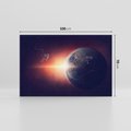 Obraz na płótnie 100x70 - Kosmiczne spotkanie: ziemia i słońce - kosmos, ziemia