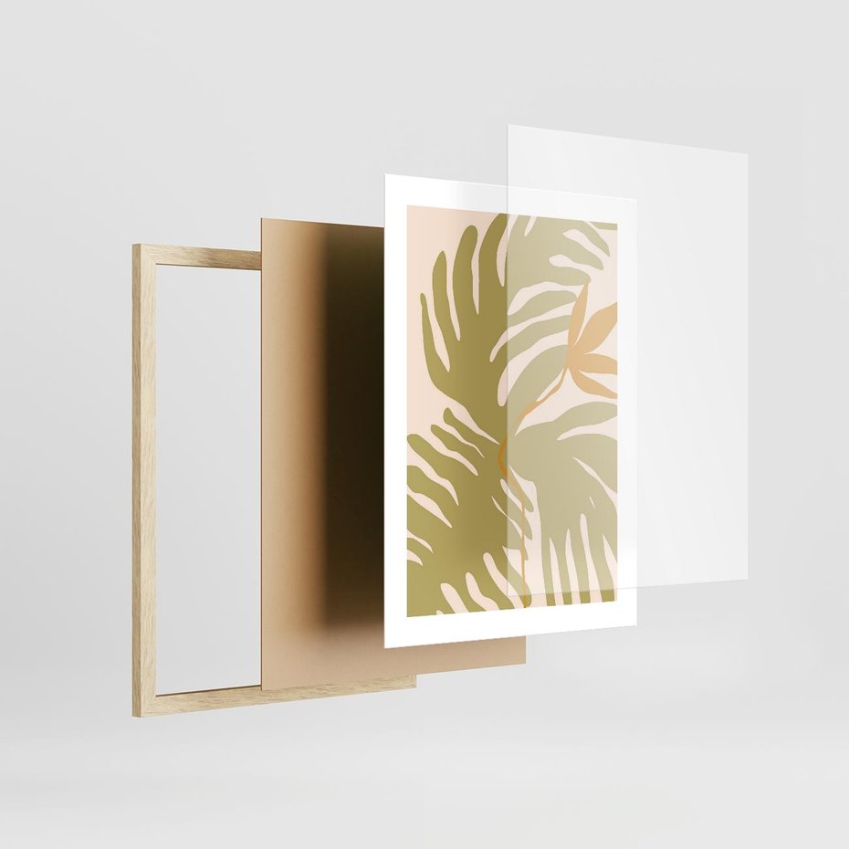 Plakat w ramie 30x40 - Konturem Zmiękczane - minimalistyczny obraz, nowoczesny - rama drewno