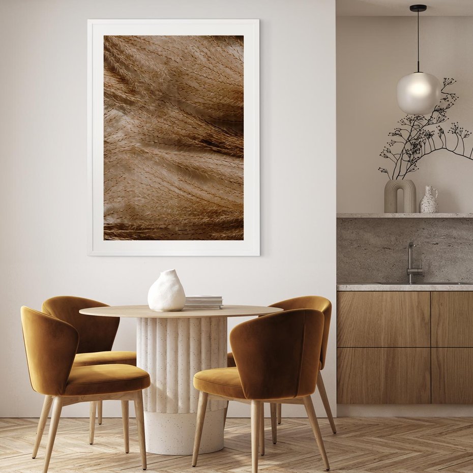 Plakat bez ramy 30x40 - Pampasowy Brąz - suche trawy, trawa pampasowa