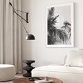 Plakat bez ramy 21x30 - Palmy w Monochromii - palmy, tropikalne palmy
