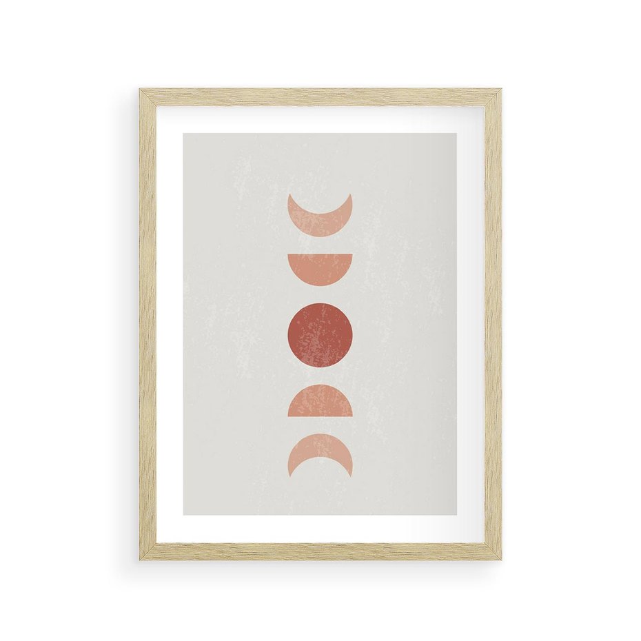 Plakat w ramie 30x40 - Mistyka Boho - boho plakat, beże brązy - rama drewno