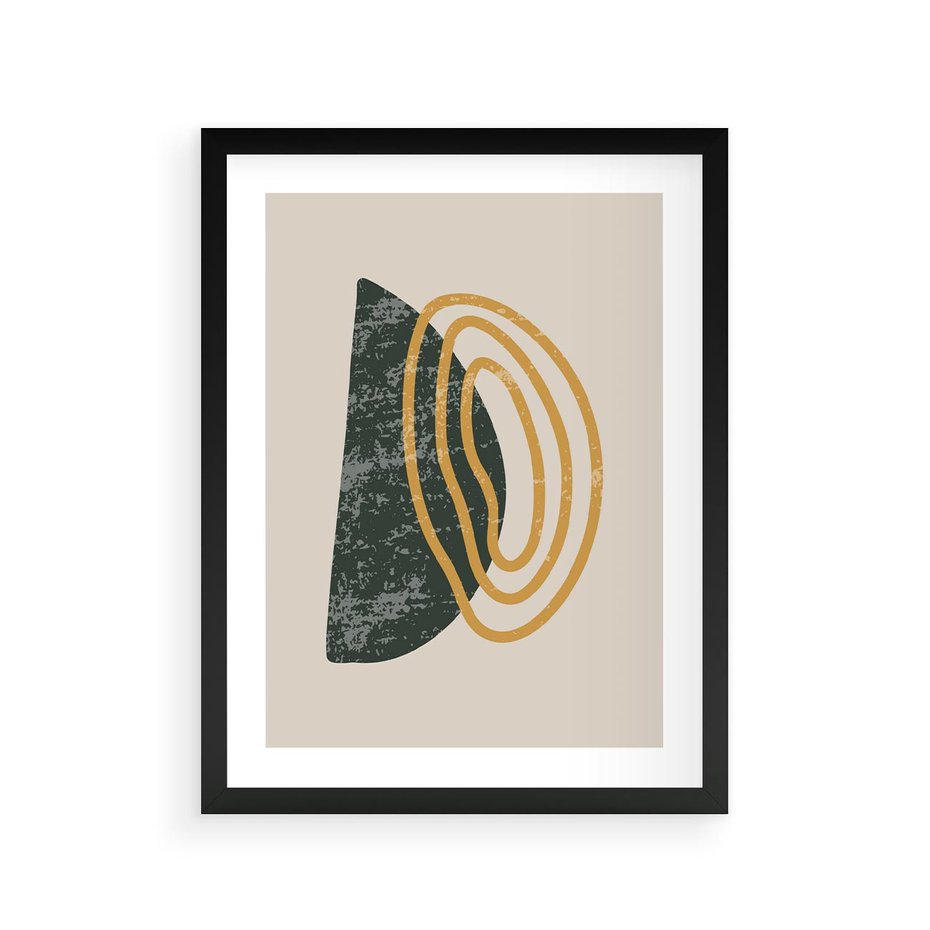 Plakat w ramie 30x40 - Nowoczesne Dialogi Materii - nowoczesny plakat, abstrakcyjne kształty - rama czarna