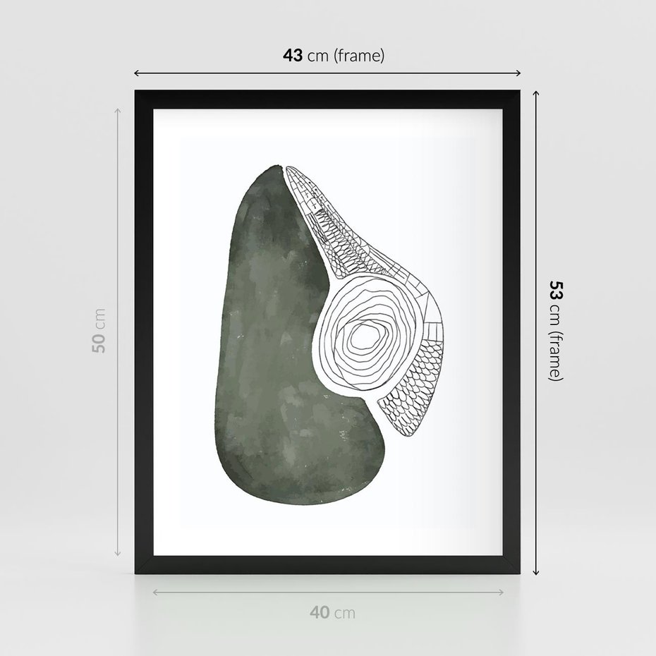 Plakat w ramie 40x50 - Owocowe Boho Inspiracje - minimalistyczny plakat, gruszka - rama czarna