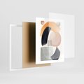 Plakat w ramie 40x50 - Graficzna Kreatywność - abstrakcyjna grafika, plamy - rama biała