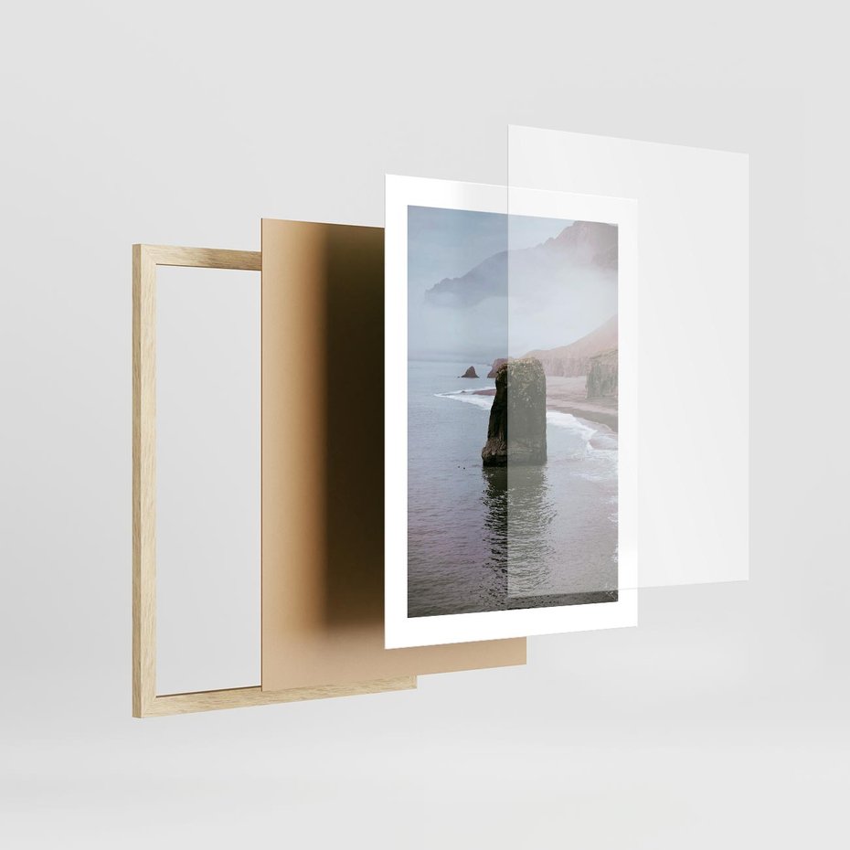Plakat w ramie 30x40 - Północna Dzikość: Skaliste Klify nad Morzem - skały, klify - rama drewno