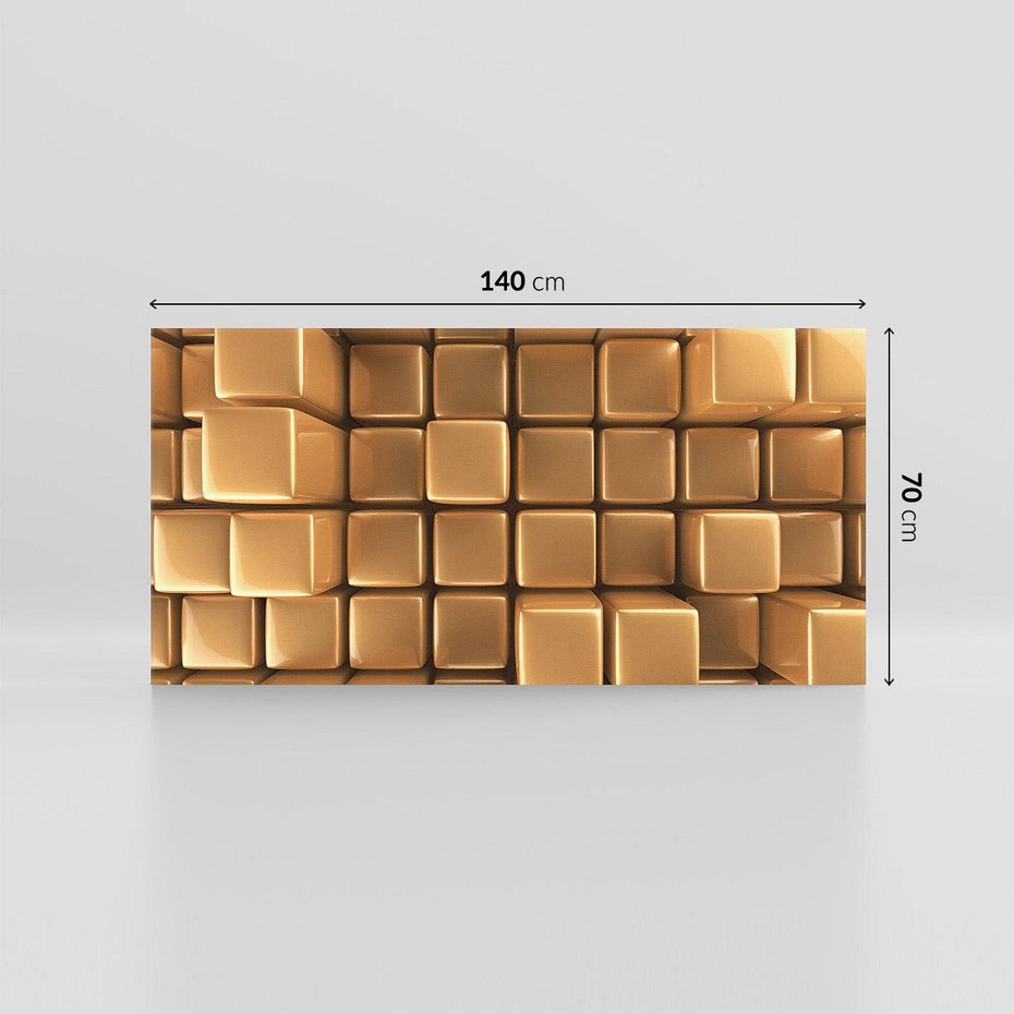 Obraz na płótnie 140x70 - Błyszcząca Elegancja - złoto, 3d