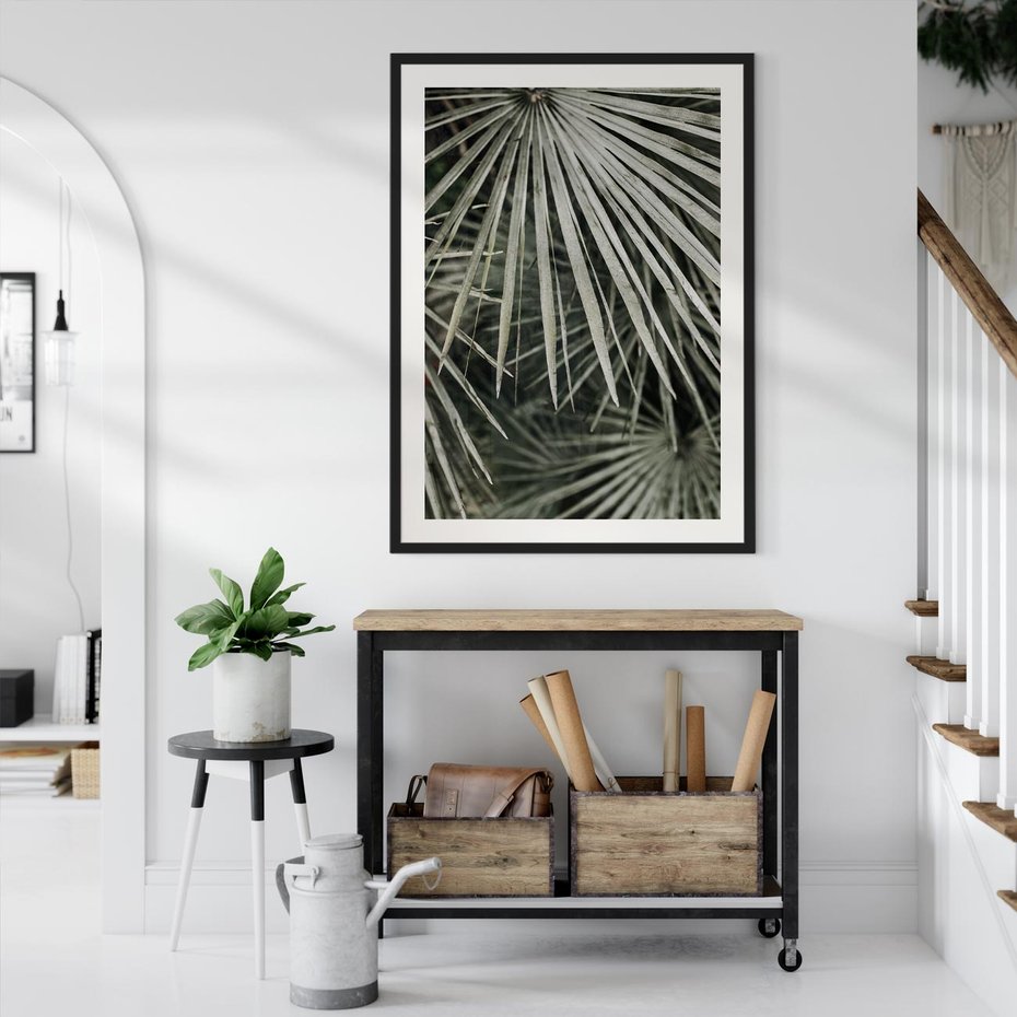 Plakat bez ramy 30x40 - Ujęcie Tropikalnej Natury - palmy, liście palmy