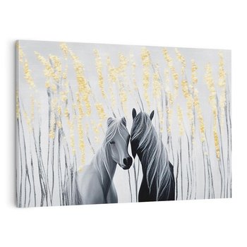 Obraz na płótnie 120x80 - Boho Marzenie - nowoczesna grafika, białe konie