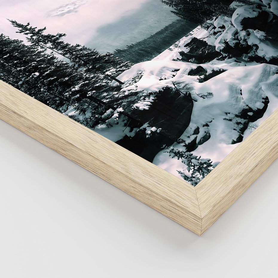 Zestaw obrazy w ramie 40x50 galeria - Motywacja, cytat, napis, góry - rama drewno