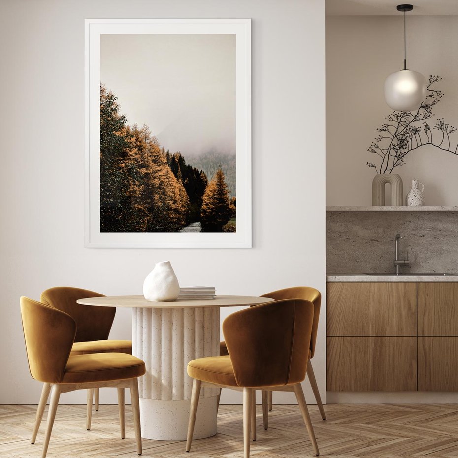 Plakat bez ramy 30x40 - Kolorowa Jesień w Górskim Lesie - las, jesień