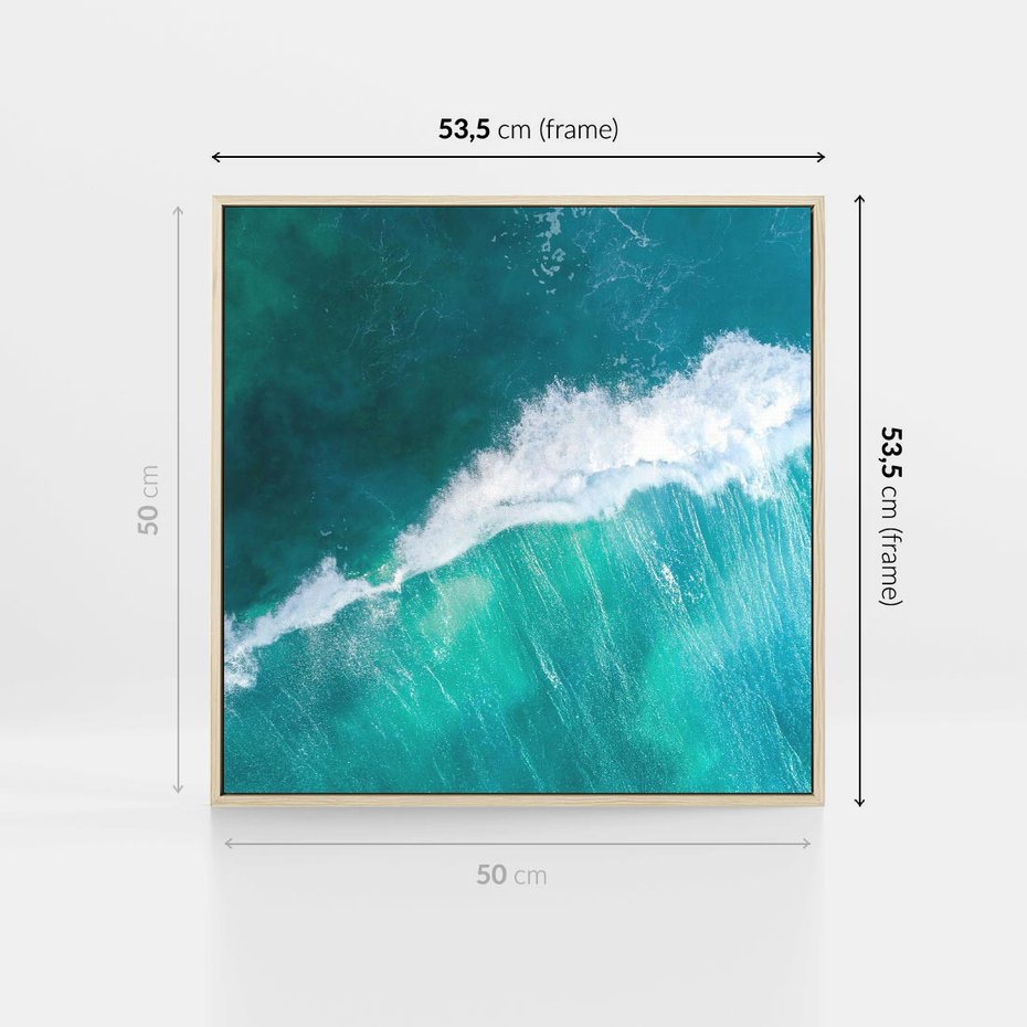 Obraz w ramie 50x50 - Siła i Spokój - morze, ocean - rama drewno