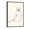 Obraz w ramie 70x100 - Akt w Minimalizmie - kobieta akt, minimalizm - rama czarna