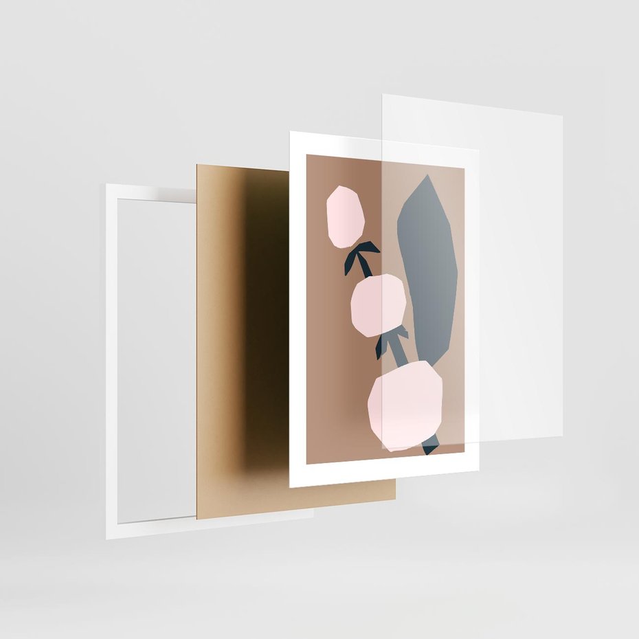 Plakat w ramie 30x40 - Harmonia Boho Ducha - abstrakcyjny obraz, plakat - rama biała