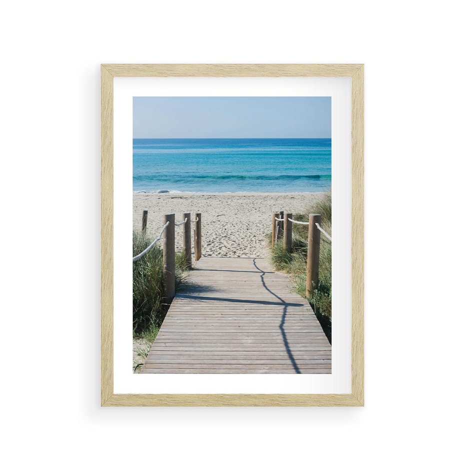 Plakat w ramie 30x40 - Żywa Natura - plaża, morze - rama drewno