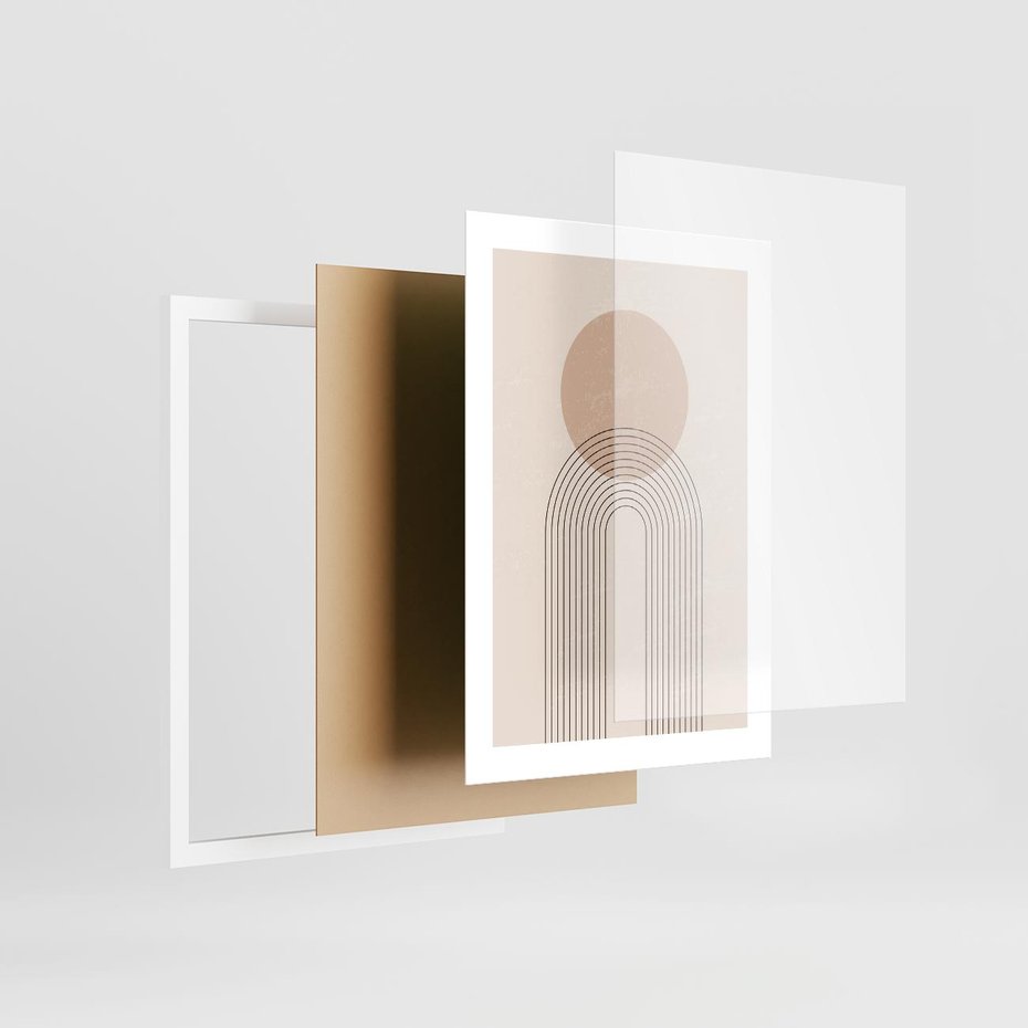 Plakat w ramie 30x40 - Konturem Zdefiniowane - boho plakat, minimalizm - rama biała