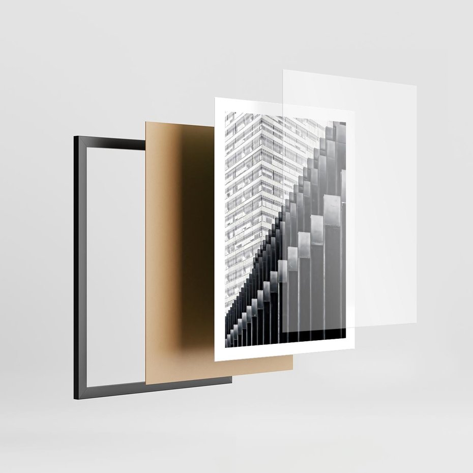 Plakat w ramie 50x70 - Architektura Stopniowa - architektura, budynki - rama czarna