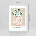 Plakat w ramie 50x70 - Boho Refleksje Natury - gałązki w wazonie, typografia - rama biała