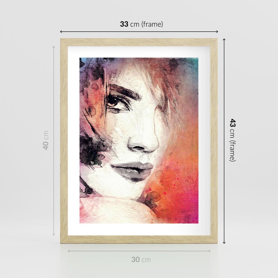 Plakat w ramie 30x40 - Kobieta w sztuce - portret, kobieta - rama drewno