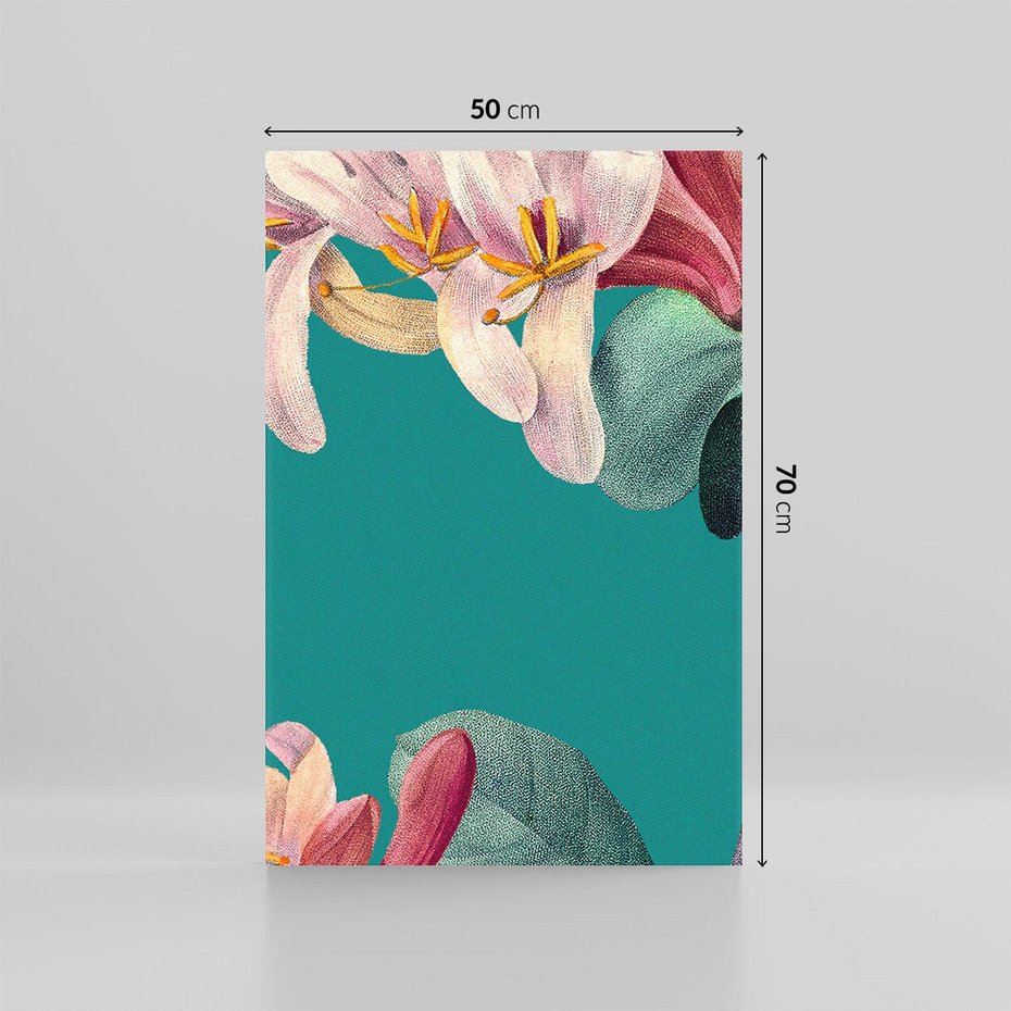 Obraz na płótnie 50x70 - Pejzaż zapomnianych uczuć - grafika w stylu vintage, wielkoformatowe kwiaty