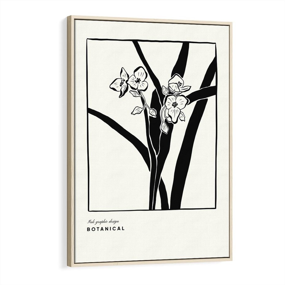 Obraz w ramie 80x120 - Symfonia kwiatowej ekspresji - kwiat, grafika - rama drewno