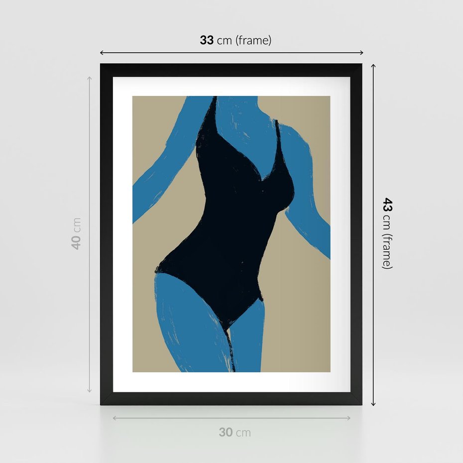 Plakat w ramie 30x40 - Zaklęta Kompozycja - abstrakcyjny plakat, nowoczesna sztuka - rama czarna