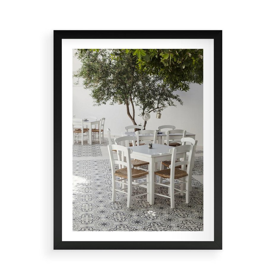 Plakat w ramie 50x70 - Włoska restauracja pełna smaków - włoska, restauracja - rama czarna