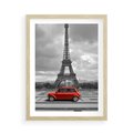 Plakat w ramie 50x70 - Paryż z wieżą Eiffla w tle - Paryż, Eiffla - rama drewno
