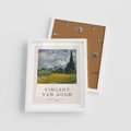 Plakat w ramie 40x50 - Pole z Cyprysami - reprodukcja obrazu, van gogh - rama biała