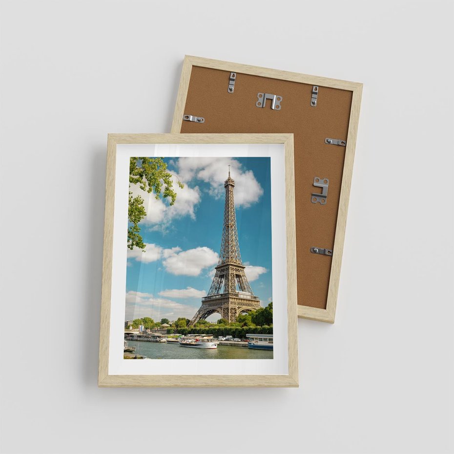 Plakat w ramie 30x40 - Paryż Eiffla - Paryż, Eiffla - rama drewno