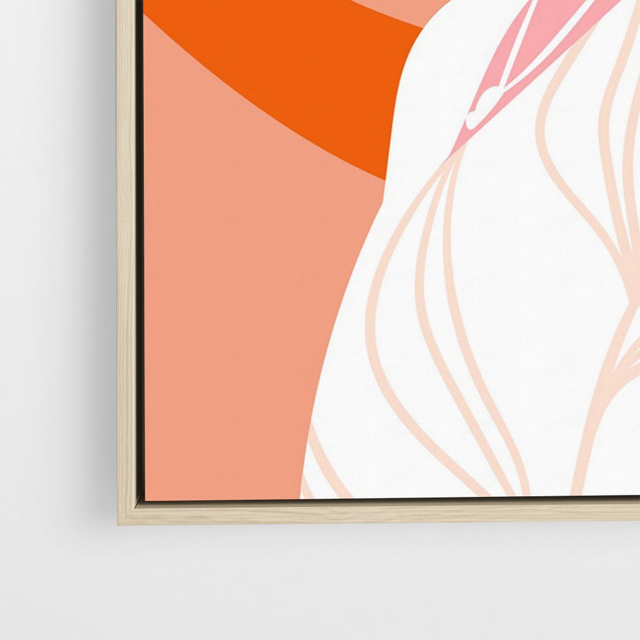 Obraz w ramie 50x70 - Kobieca Harmonia - nowoczesny plakat, styl retro - rama drewno